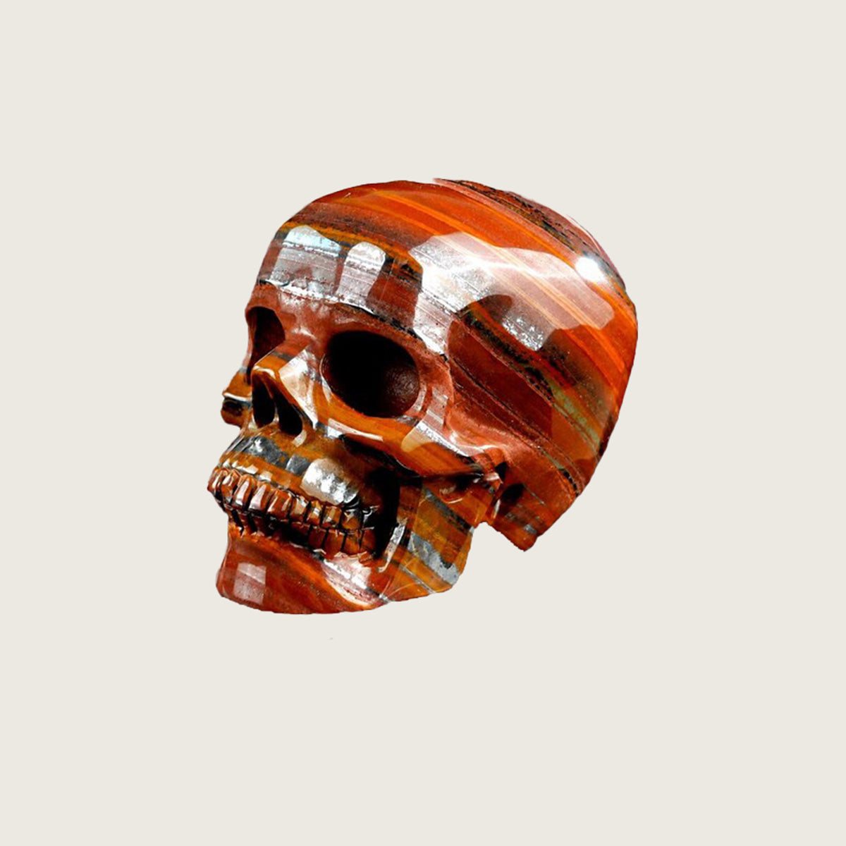 3.0" Tiger Iron Eye Agate Crystal Skull Carving  #SKH30089