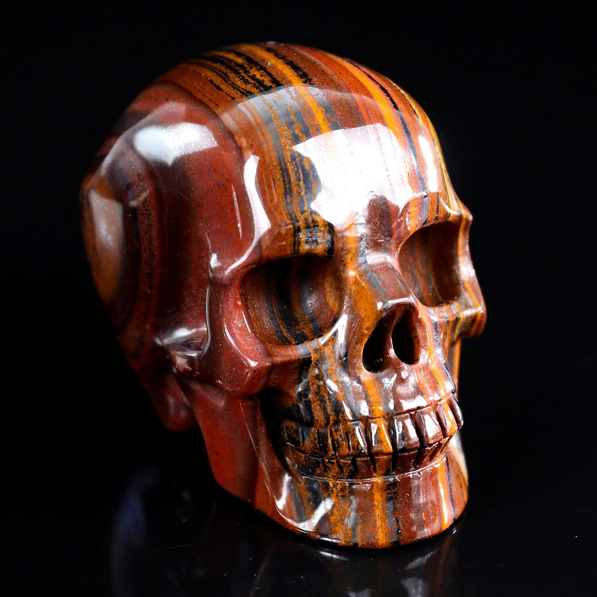 3.0" Tiger Iron Crystal Skull Carving  #SKH30108