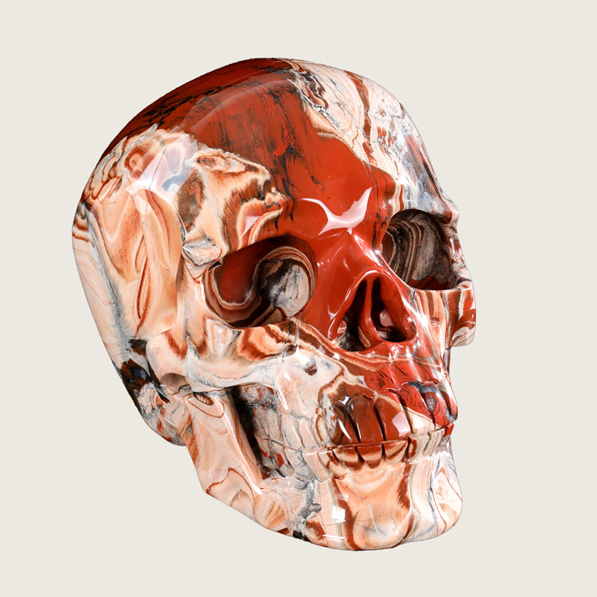 10.0" Red Jasper Huge Skull Carving  #SCS0004