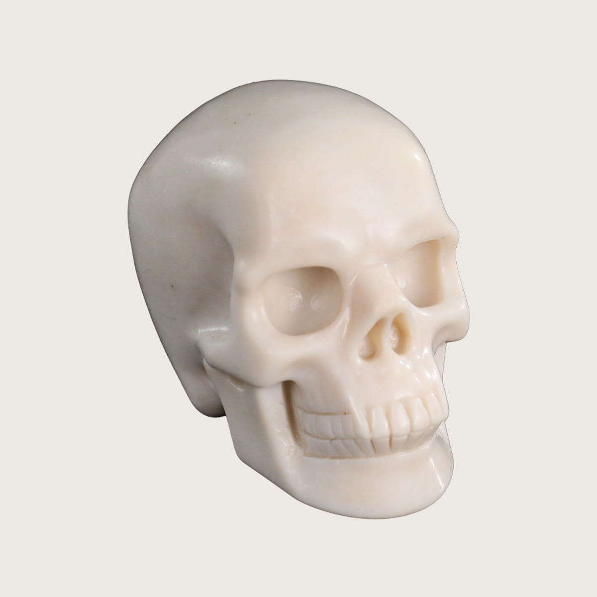 3.0" White Jade Crystal Skull Carving  #SKH30053