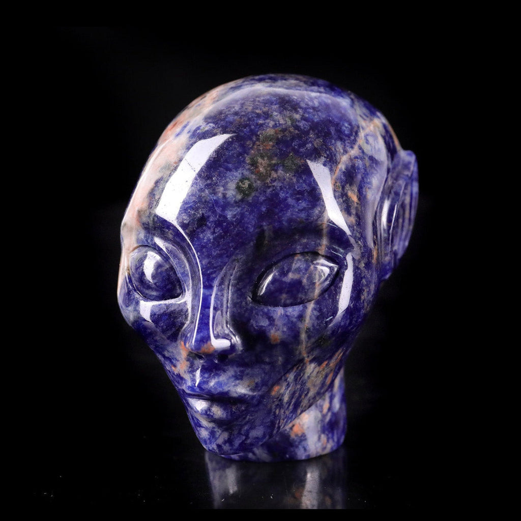 3.0" Sodalite Alien Skull Carving  #CSC0030