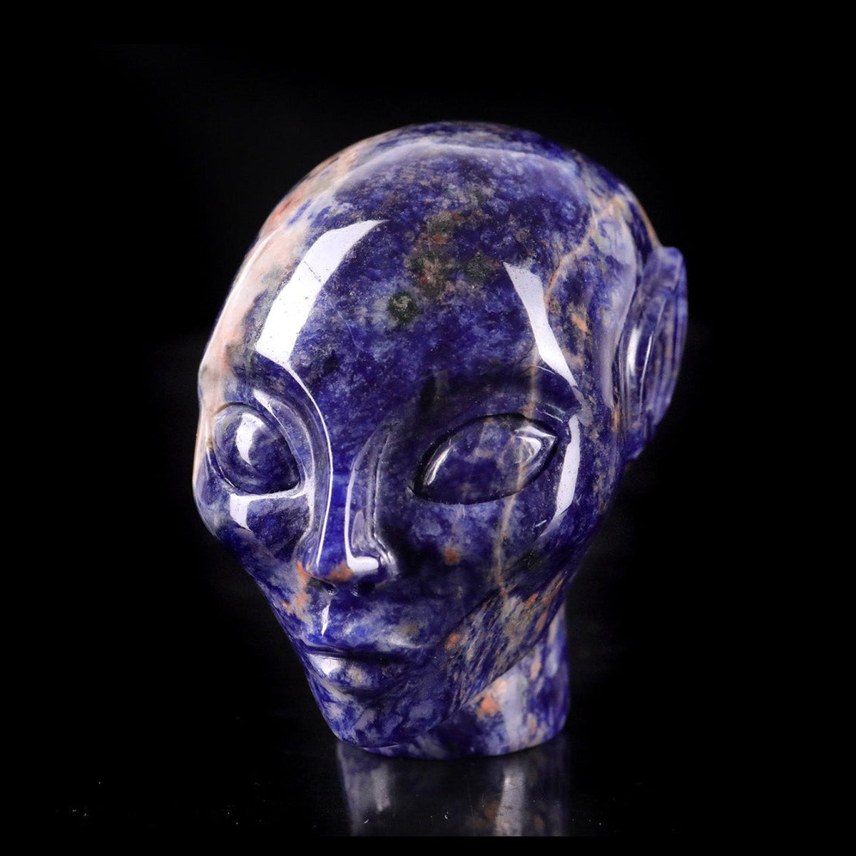 3.0" Sodalite Alien Skull Carving  #CSC0030