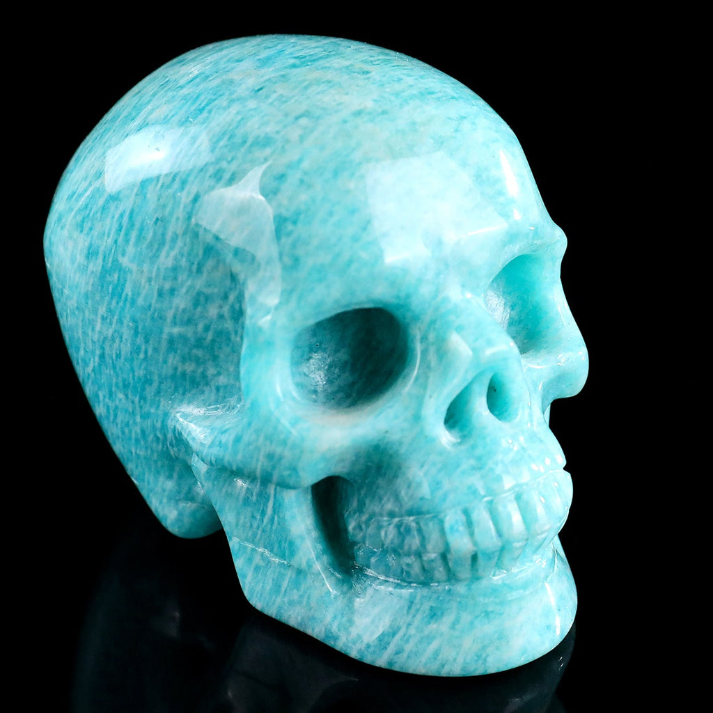 3.0" Amazonite Crystal Skull Carving  #SKH30111