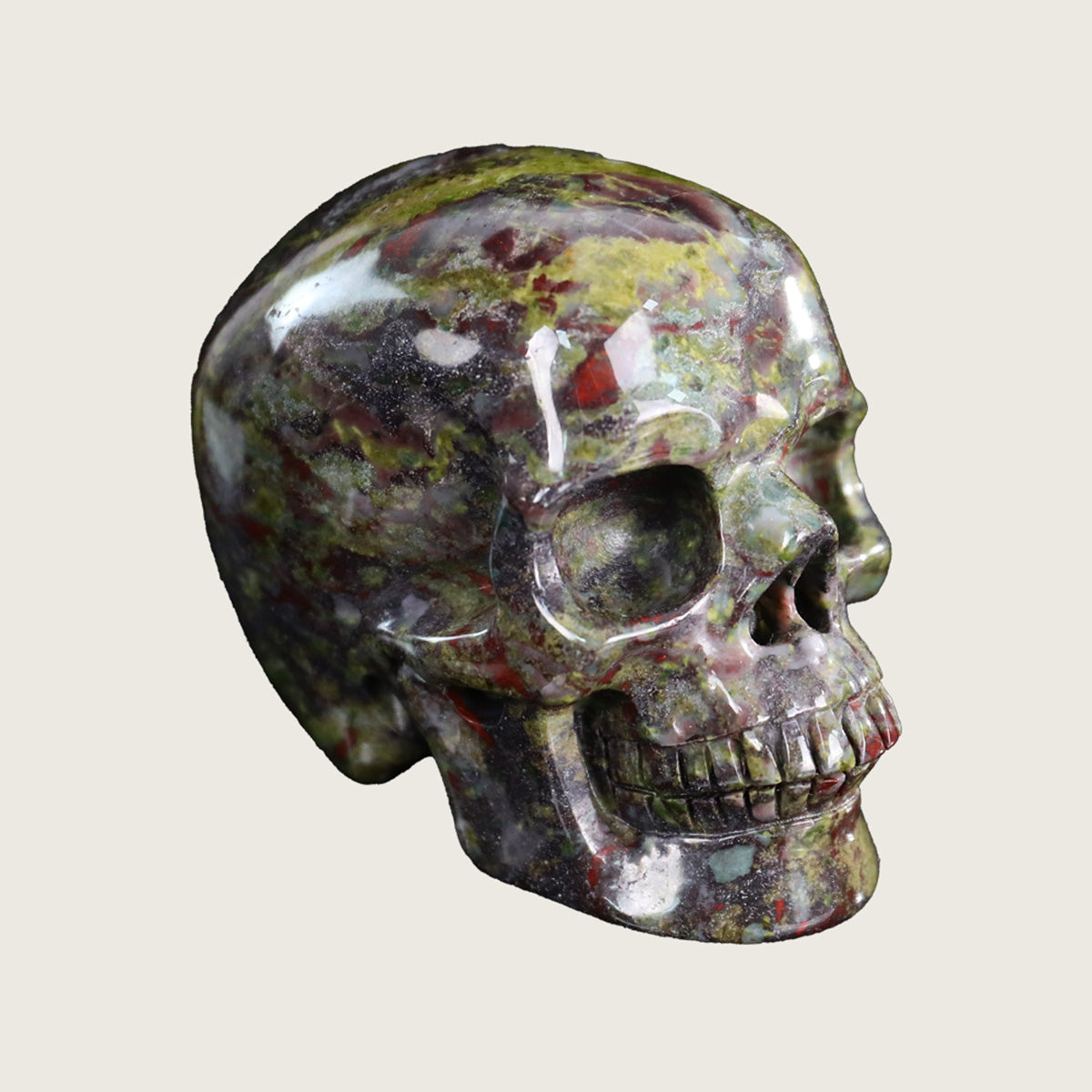 3.0" Dragon Blood Jasper Crystal Skull Carving  #SKH30054