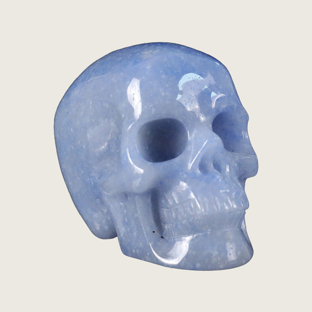 2.2" Blue Aventurine Crystal Skull Carving  #SKH22061