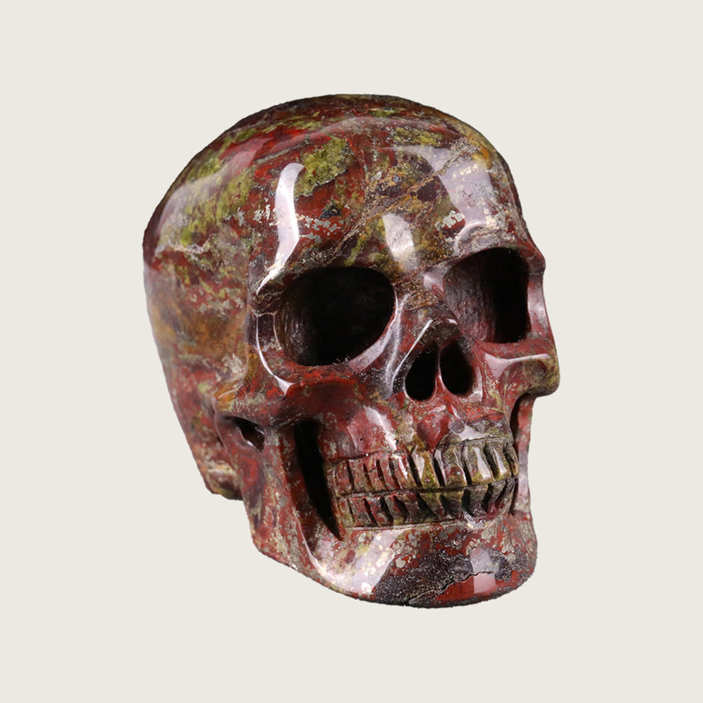 2.2" Dragon Blood Jasper Crystal Skull Carving  #SKH22051