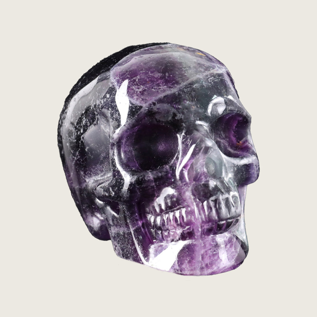 3.0" Fluorite Crystal Skull Carving  #SKH30074