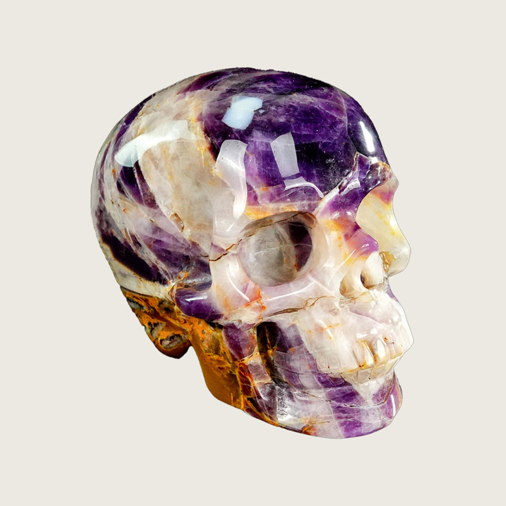 4.5" Dream Amethyst Crystal Skull Carving  #SKH45023