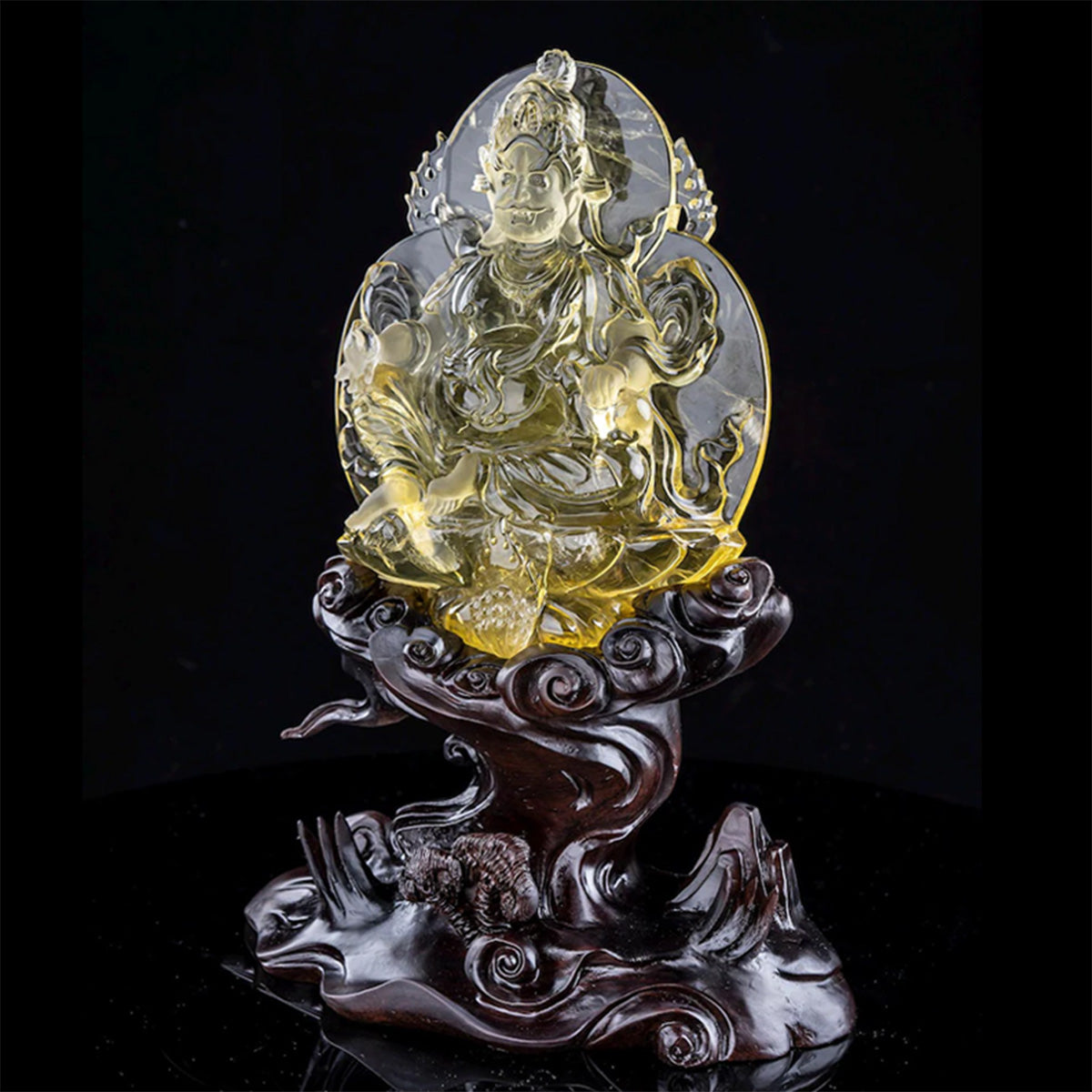 8.2" Golden Citrine Wrathful Wealth Deity  #CTC0084
