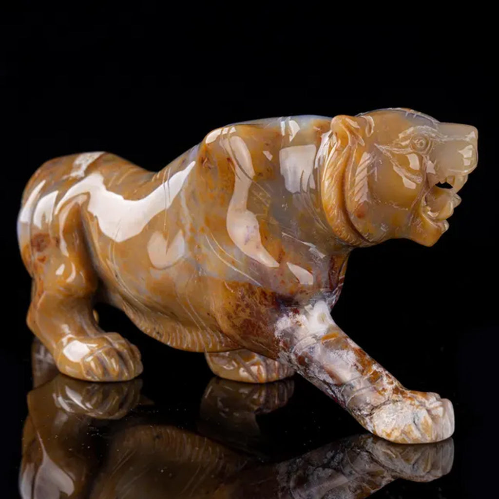 8.3" Yellow Chalcedony Roaring Tiger  #CTC0087