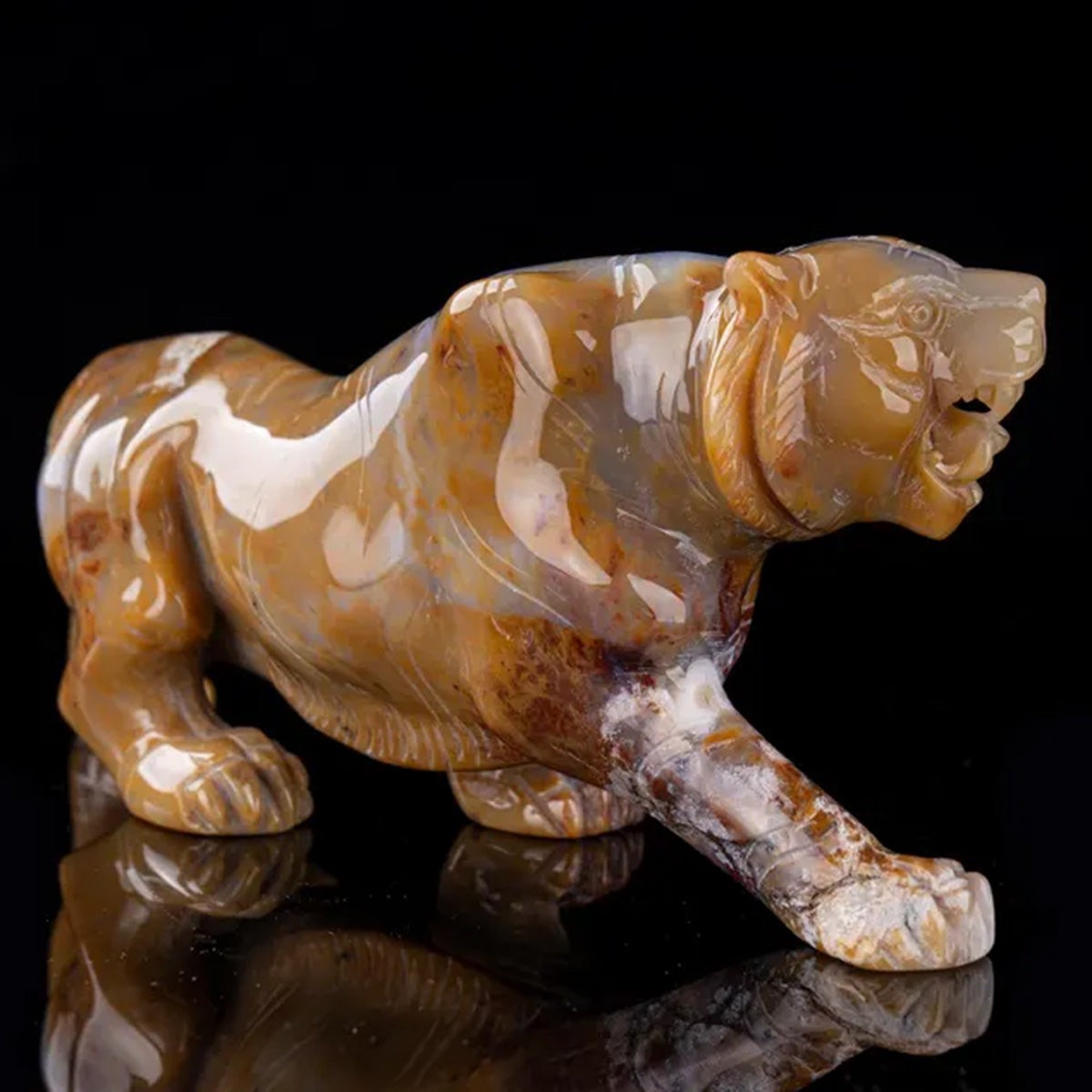 8.3" Yellow Chalcedony Roaring Tiger  #CTC0086