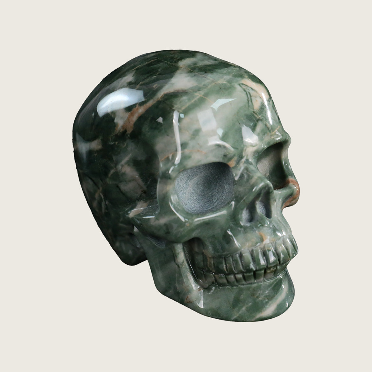 3.0" Nine Dragon Jade Crystal Skull Carving  #SKH30062