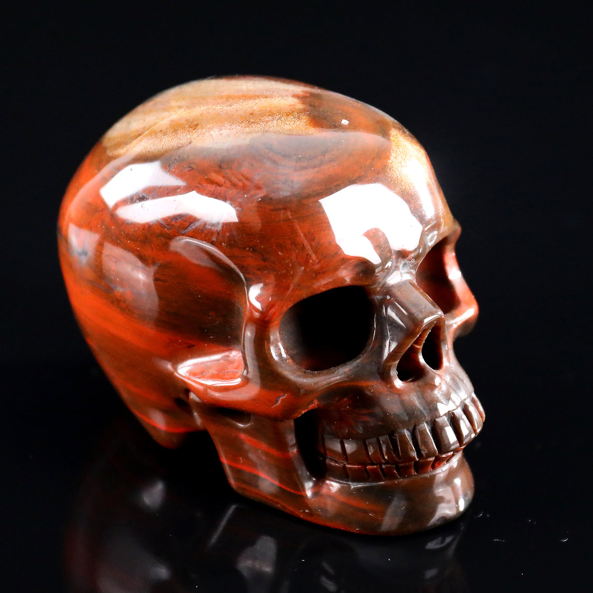 3.0" Red Jasper Crystal Skull Carving  #SKH30104