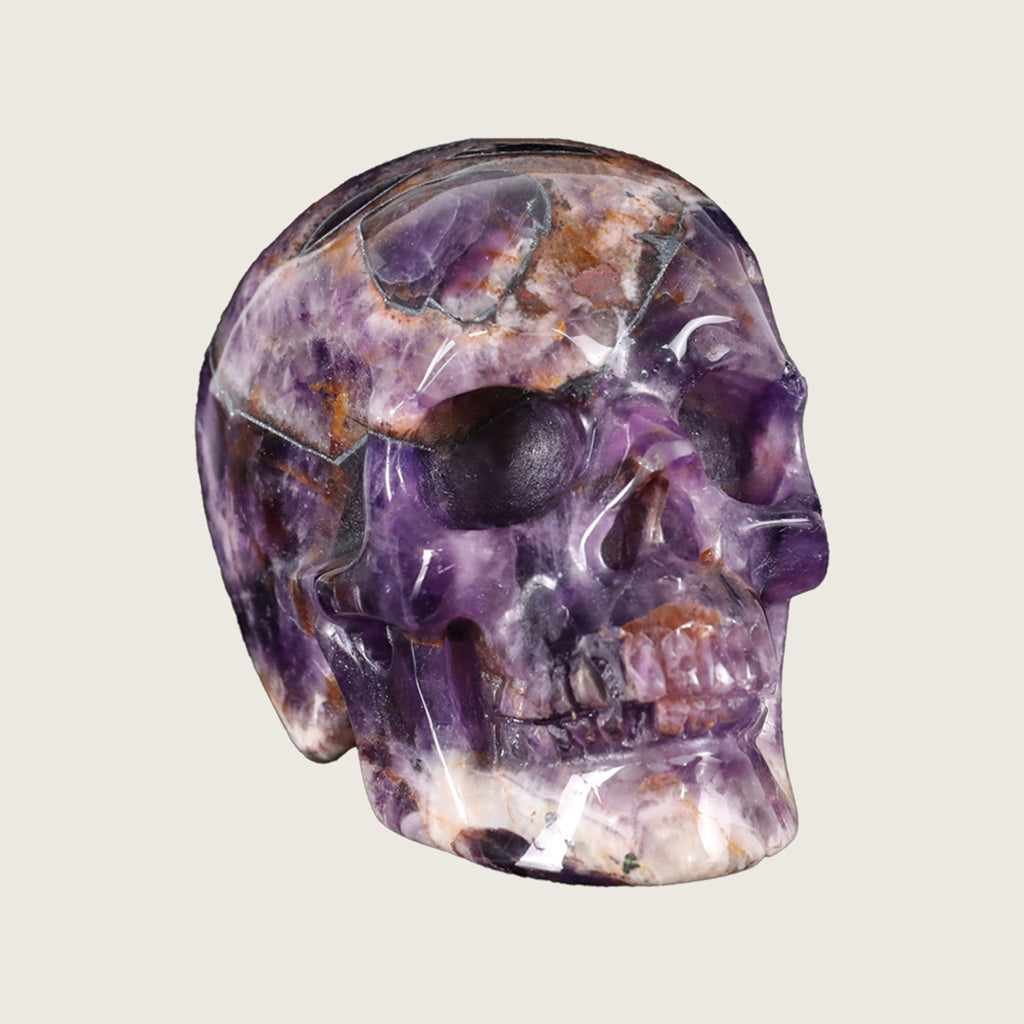 3.0" Dream Amethyst Crystal Skull Carving  #SKH30045