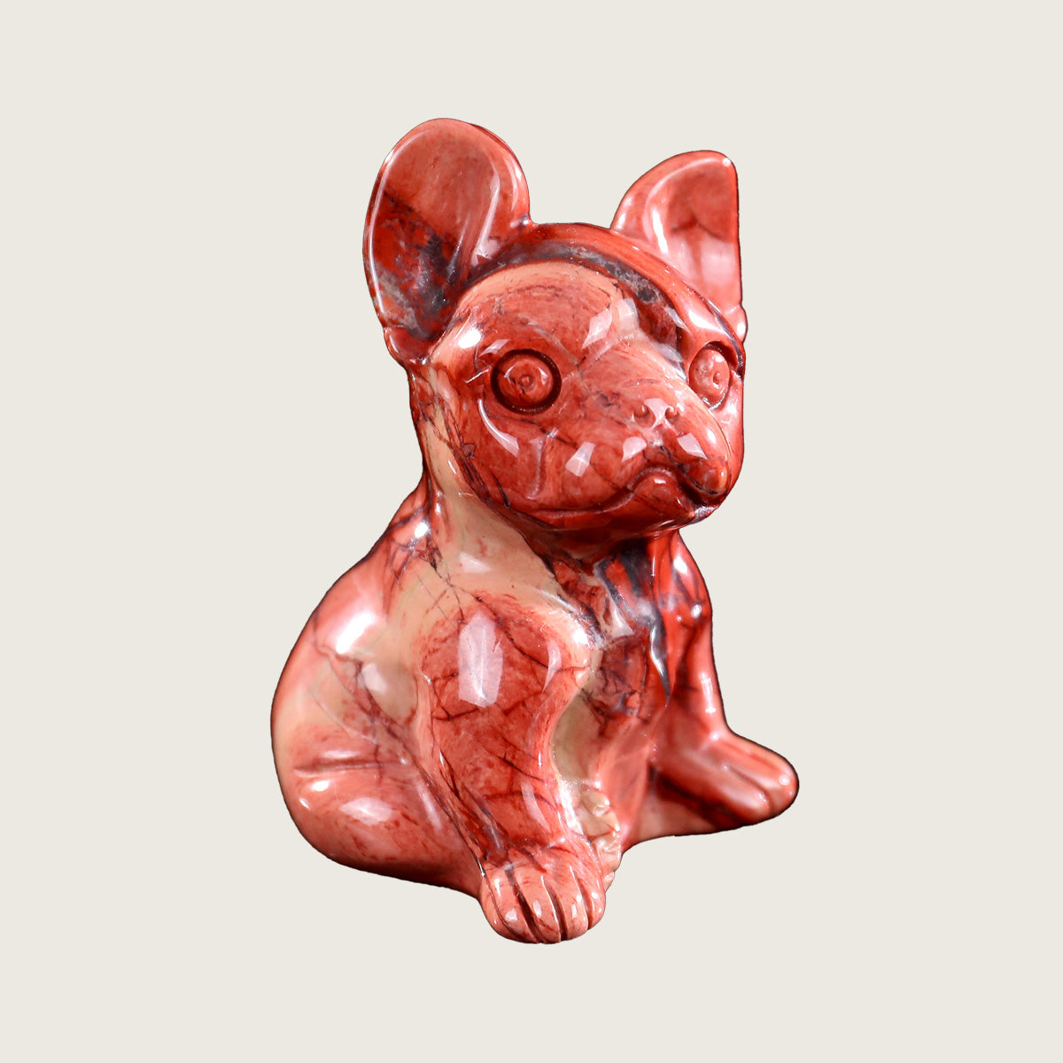 1.9" Red Jasper Dog Carving  #CHA0008