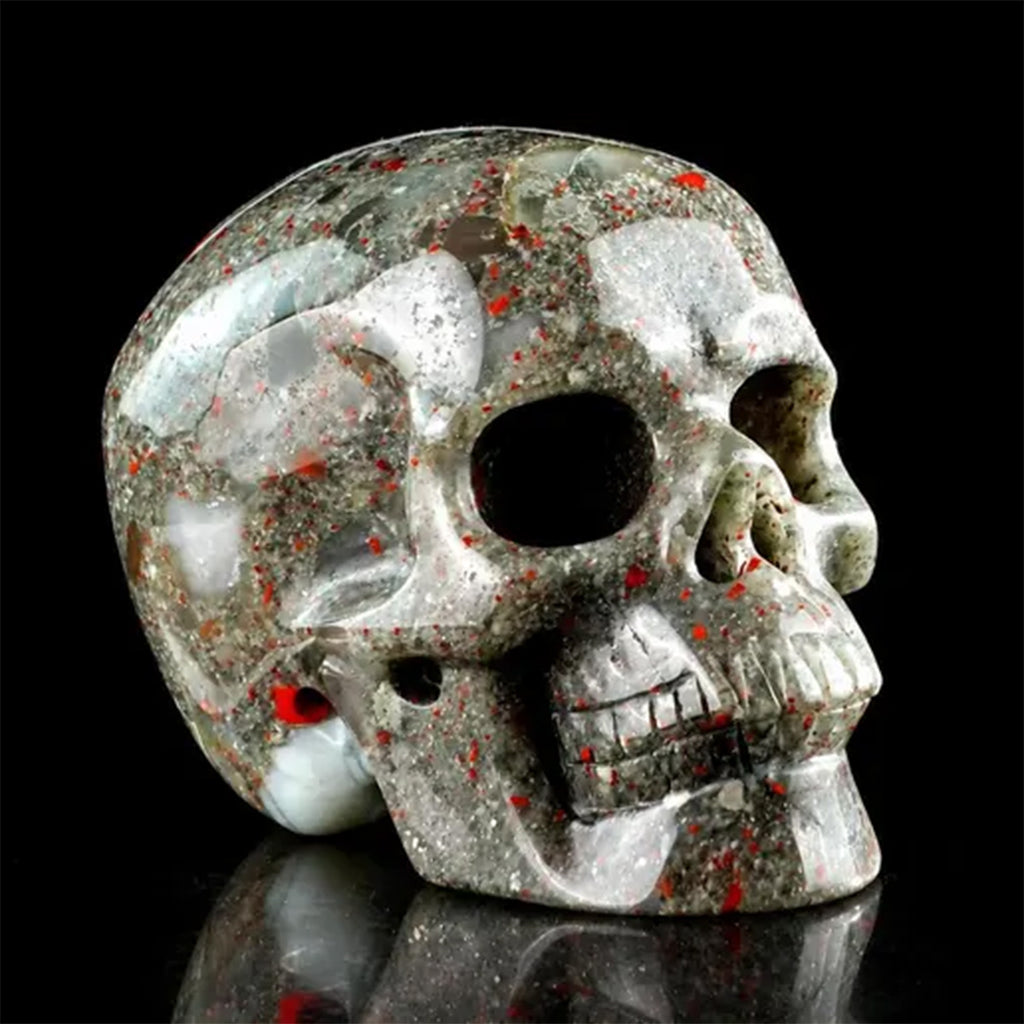 3.0" African Bloodstone Crystal Skull Carving  #SKH30118