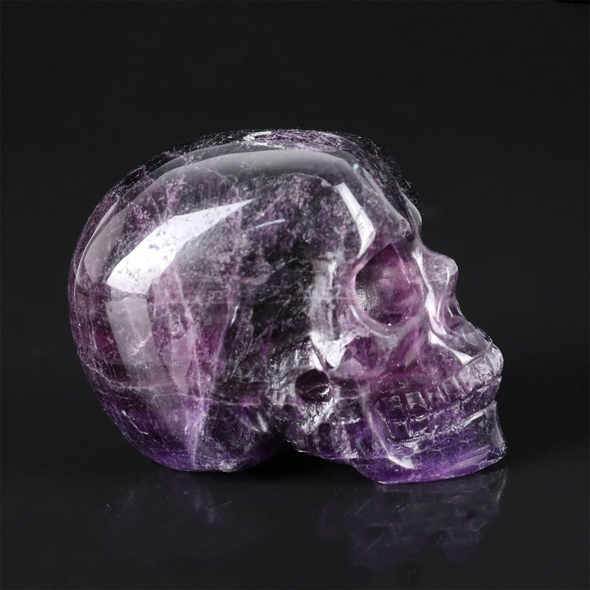 2.2" Amethyst Crystal Skull Carving  #SKH22074