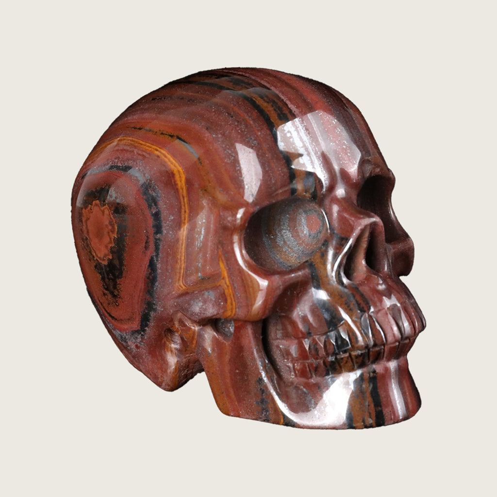 3.0" Tiger Iron Crystal Skull Carving  #SKH30043