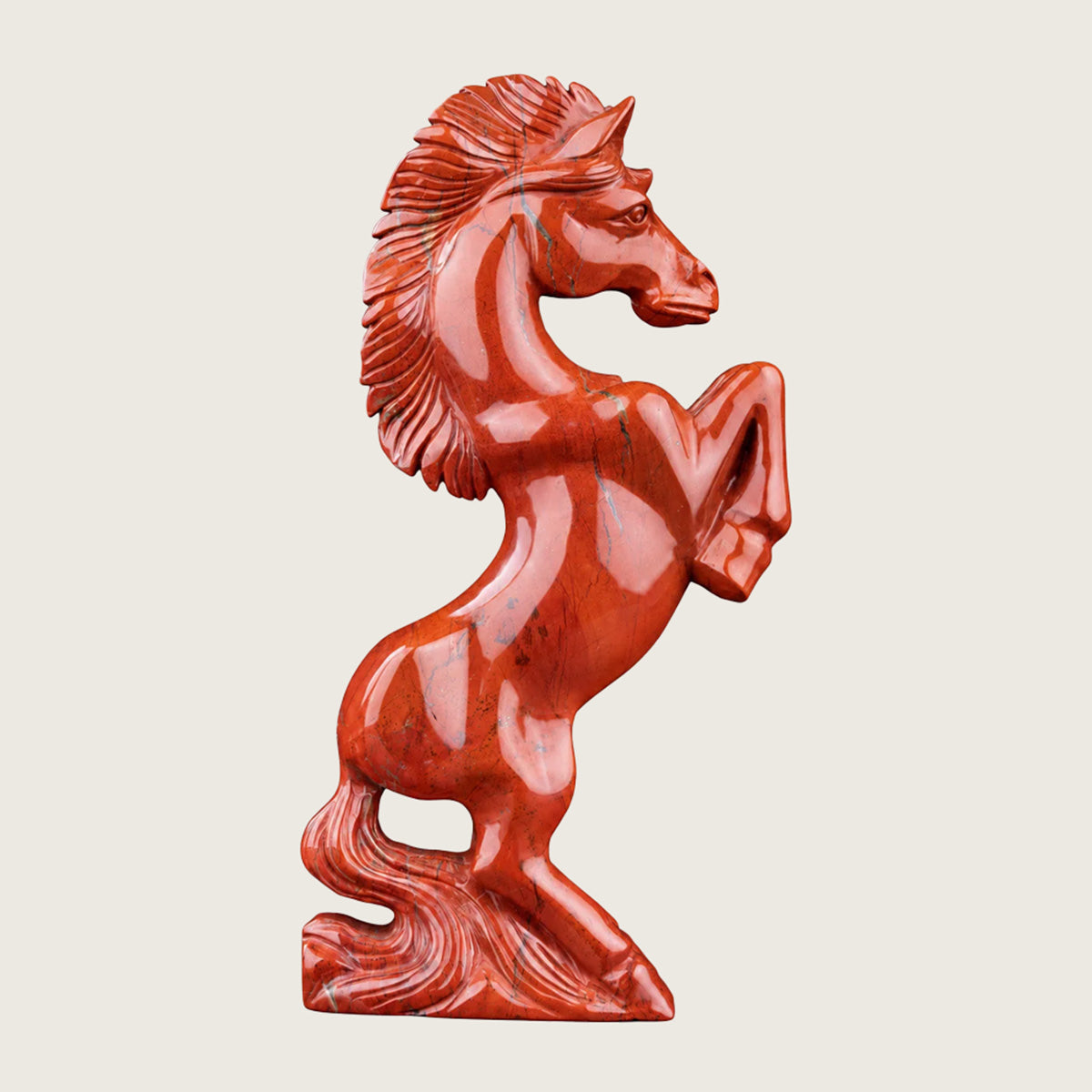 9.0" Red Jasper Crystal Horse Carving  #CTC0027