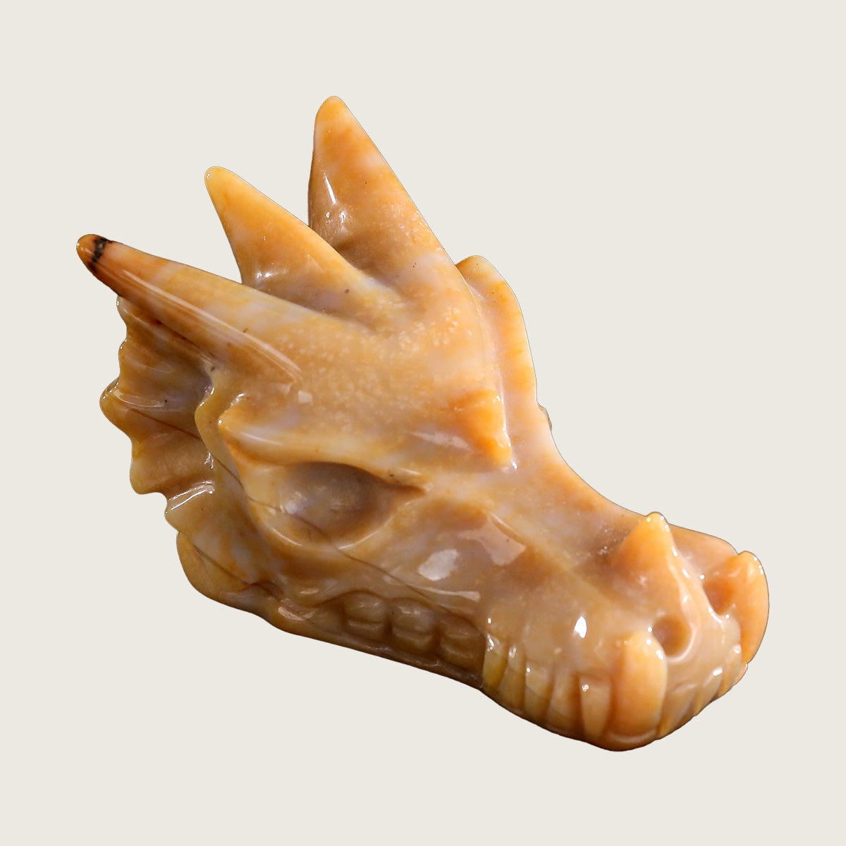 3.0" Chalcedony Jasper Dragon Skull Carving  #CSC0005