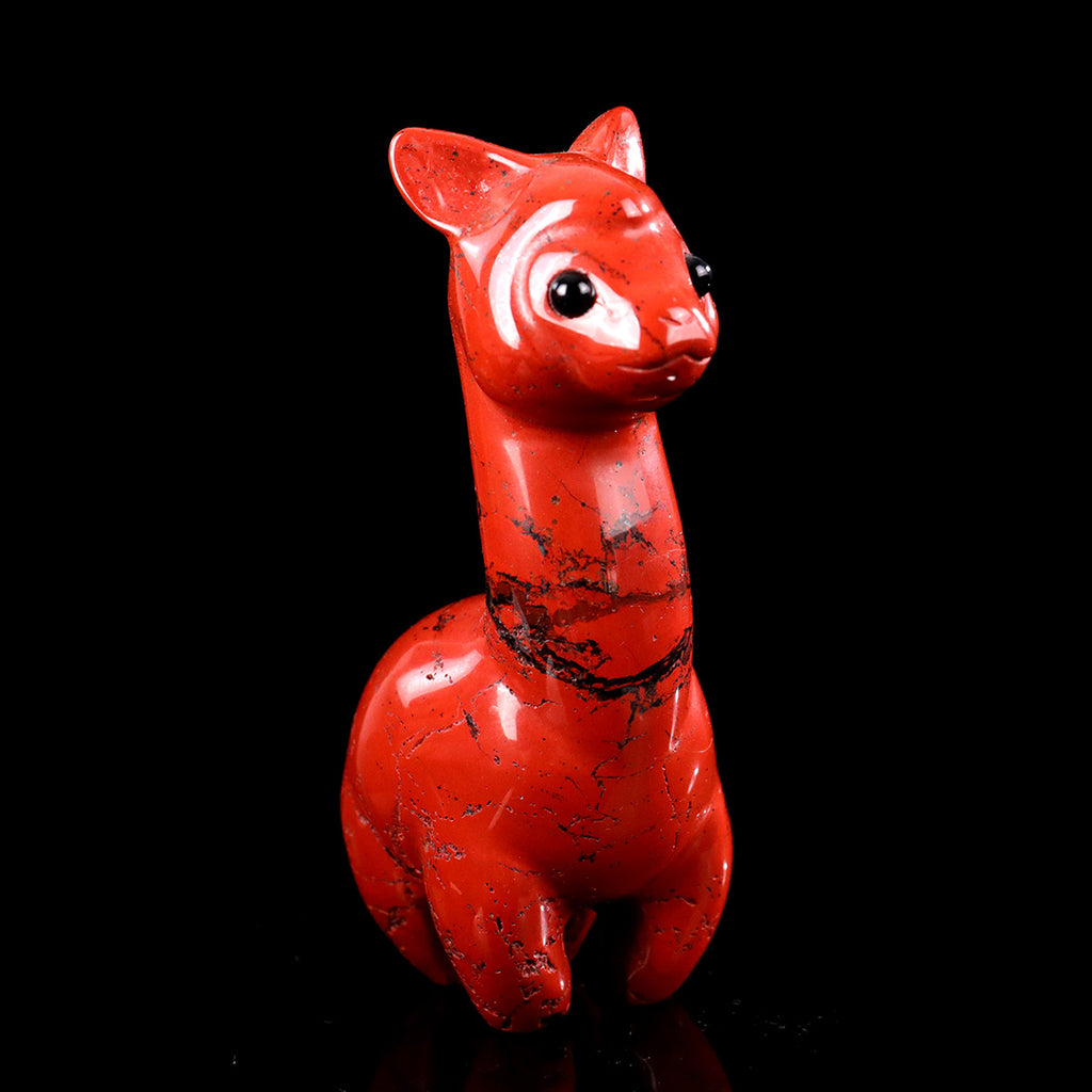 1.4" Red Jasper Alpaca Carving  #CHA0032