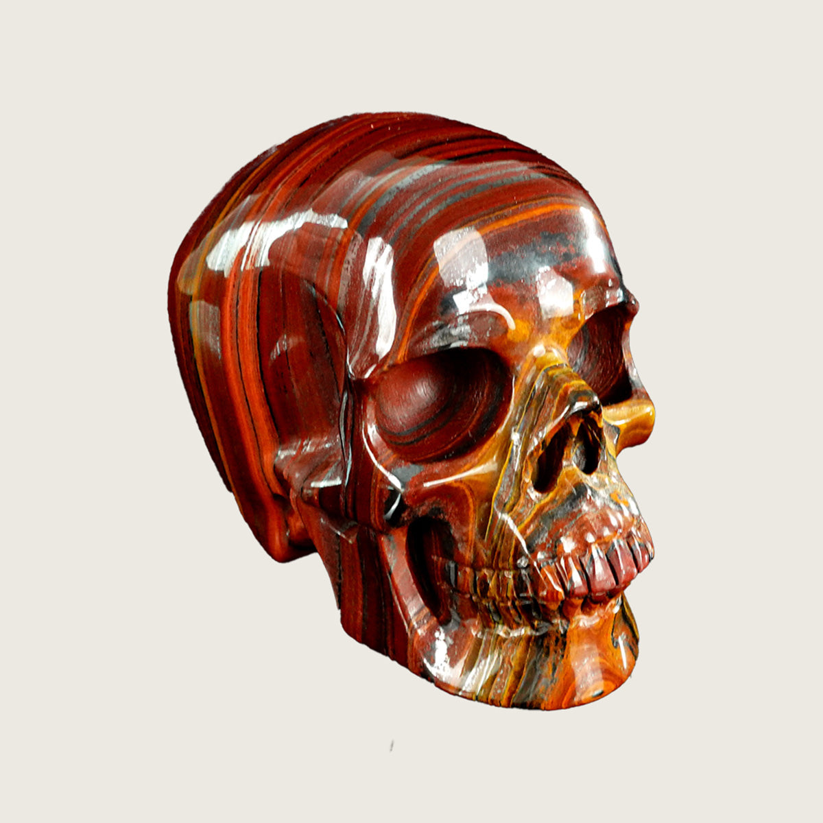 4.5" Tiger Iron Crystal Skull Carving  #SKH45020