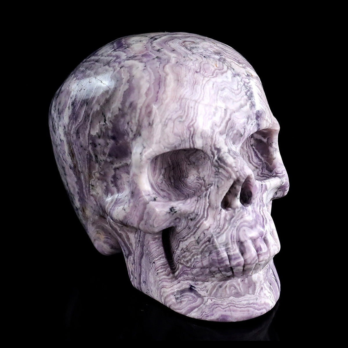 3.0" Purple Malachite Crystal Skull Carving  #SKH30114