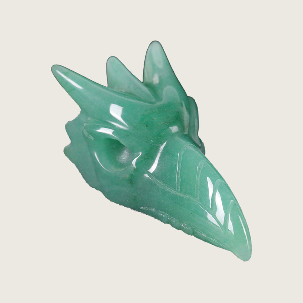 2.5" Green Aventurine Phoenix Skull Carving  #CSC0018