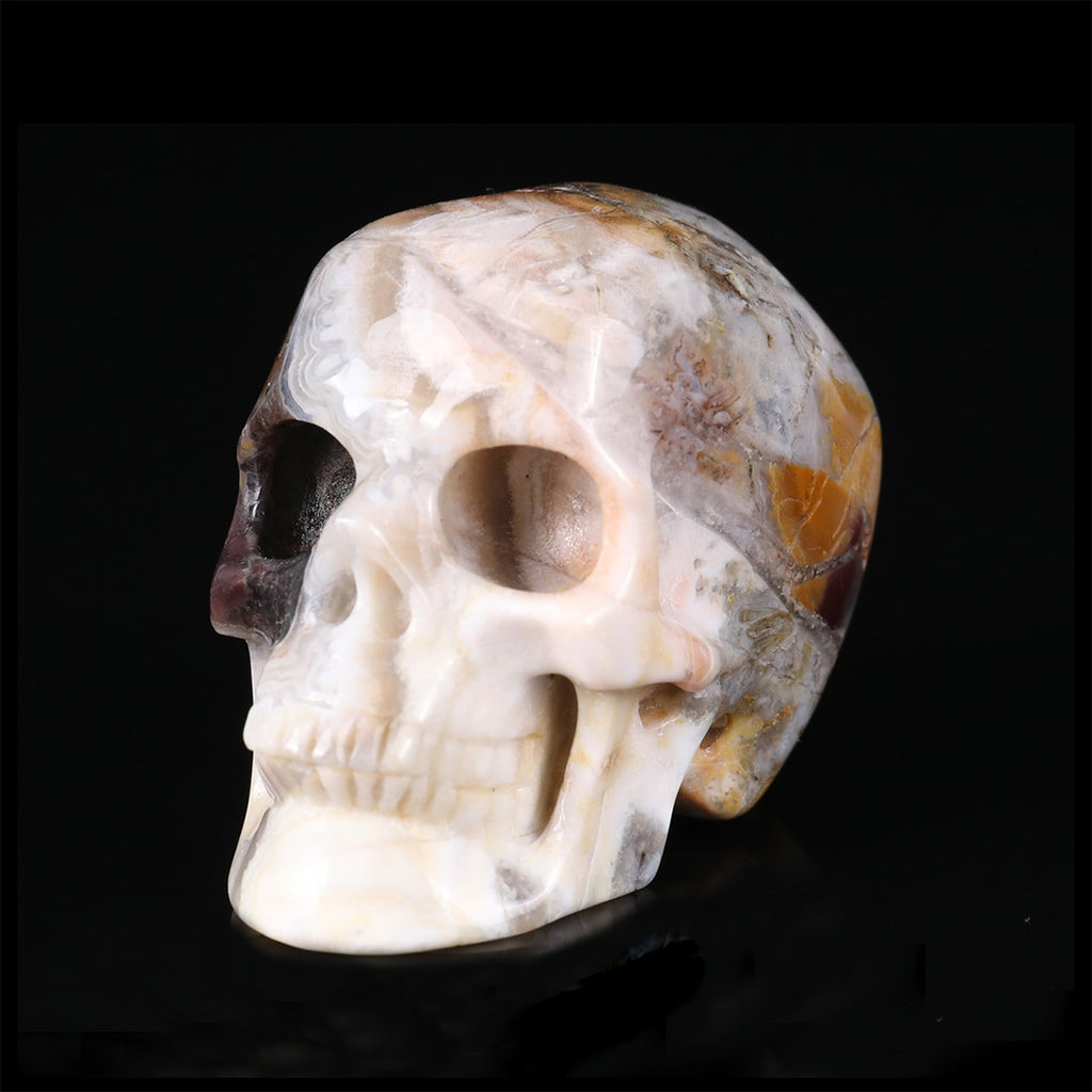 2.2" Red Lace Agate Crystal Skull Carving  #SKH22079
