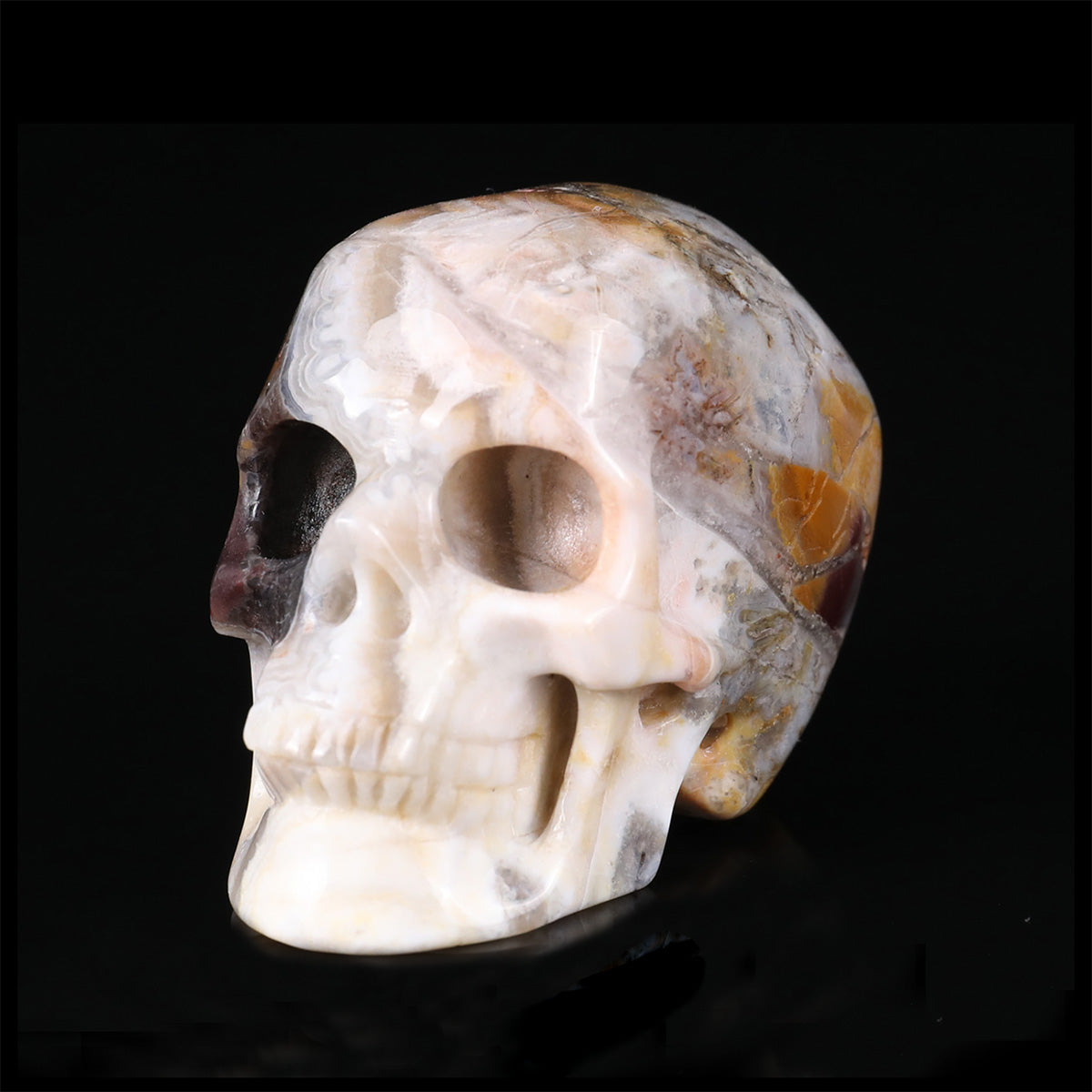 2.2" Red Lace Agate Crystal Skull Carving  #SKH22079