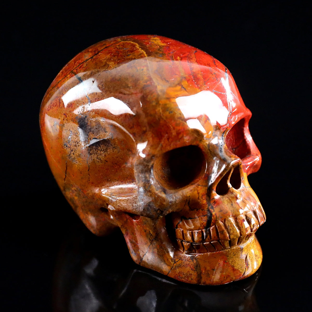 3.0" Red Jasper Crystal Skull Carving  #SKH30095