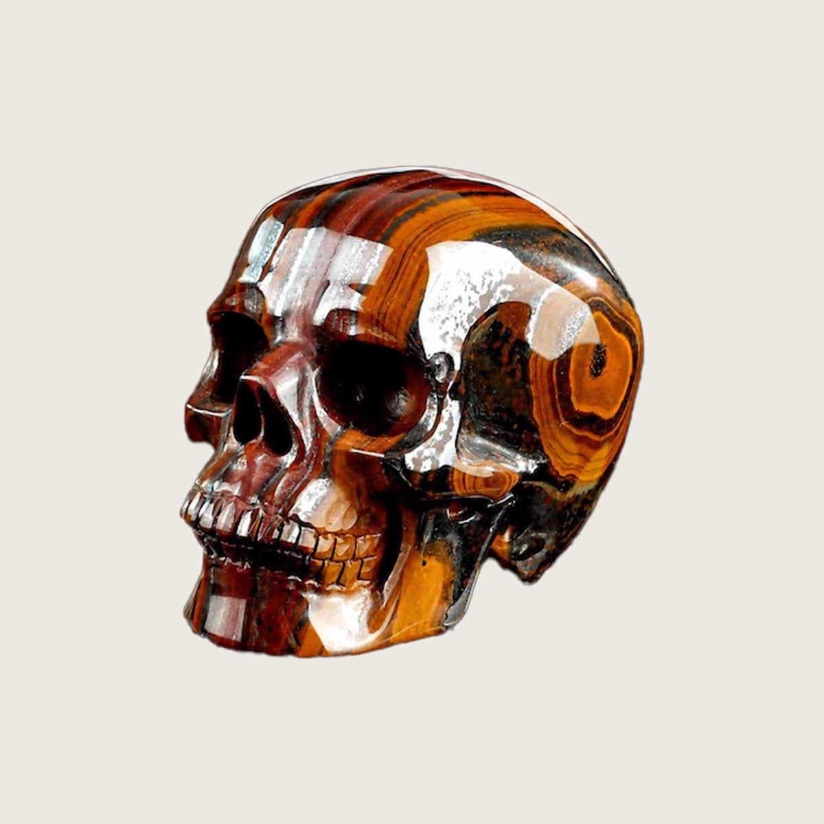 3.0" Tiger Iron Eye Agate Crystal Skull Carving  #SKH30087