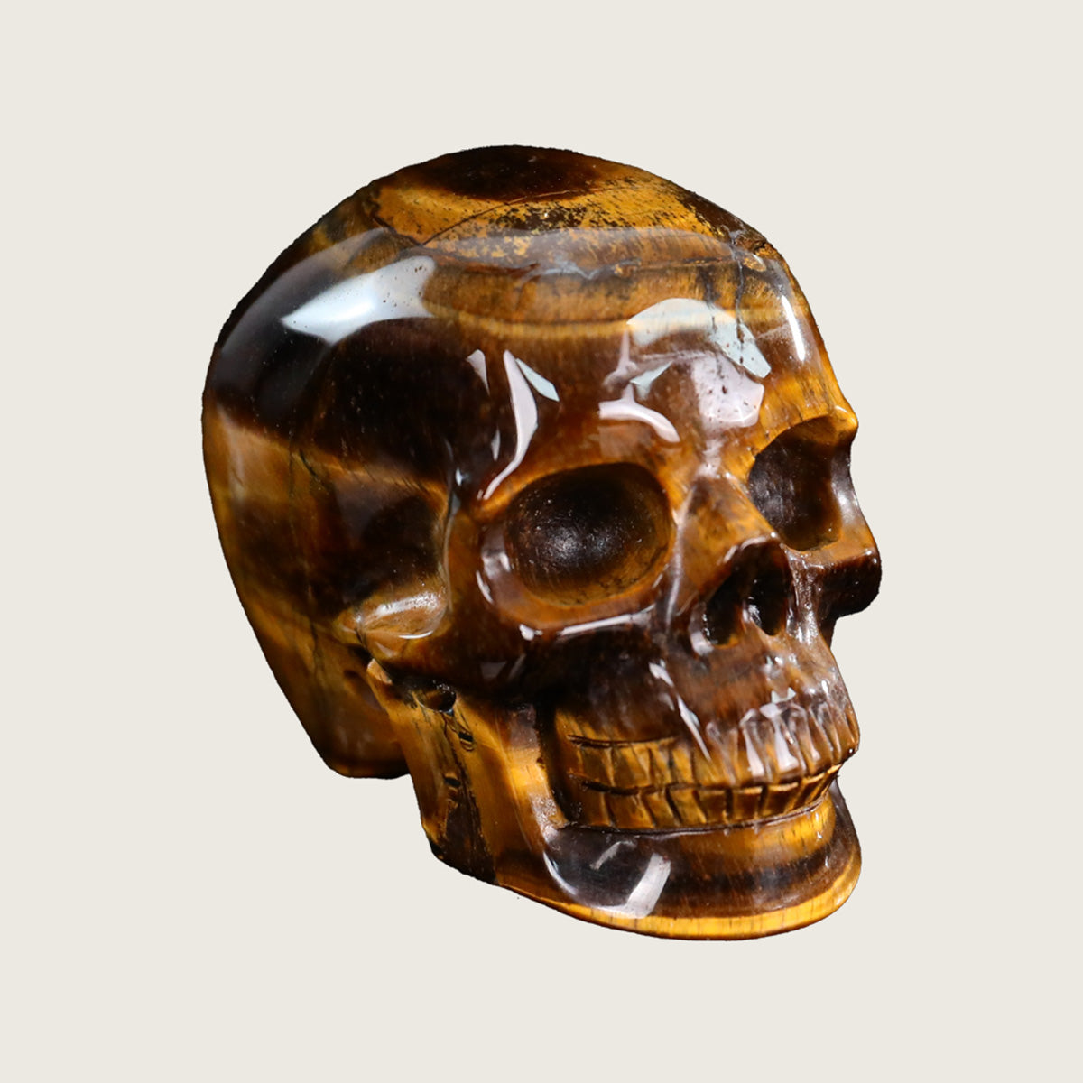 2.2" Tiger Eye Crystal Skull Carving  #SKH22040