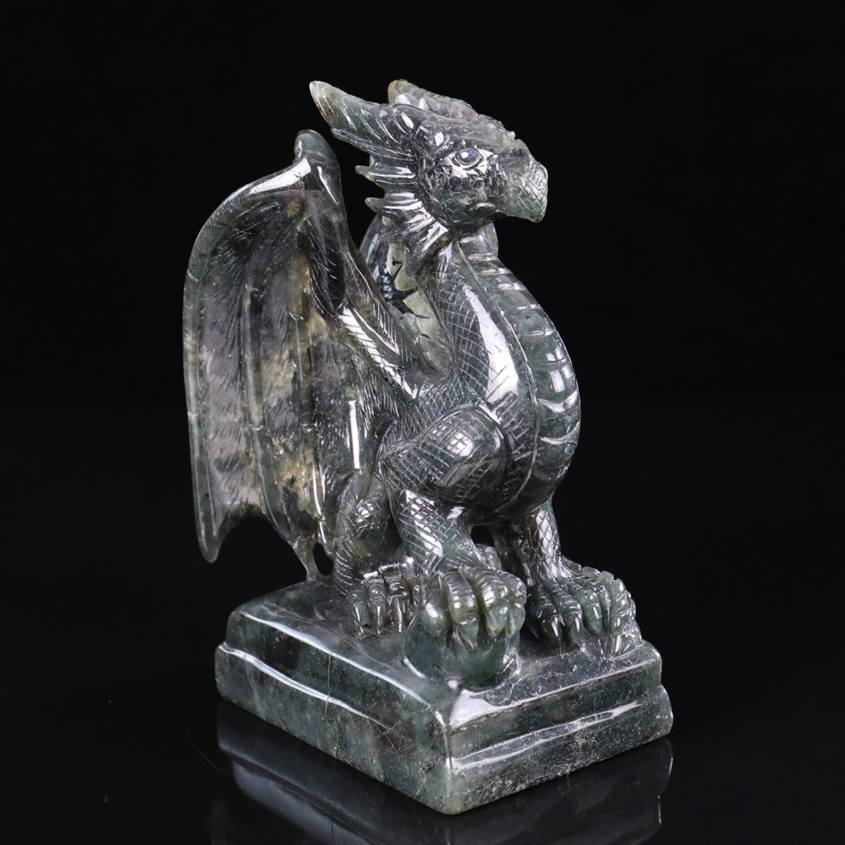 4.0" Blue Labradorite Pterosaur Carving  #CTC0066