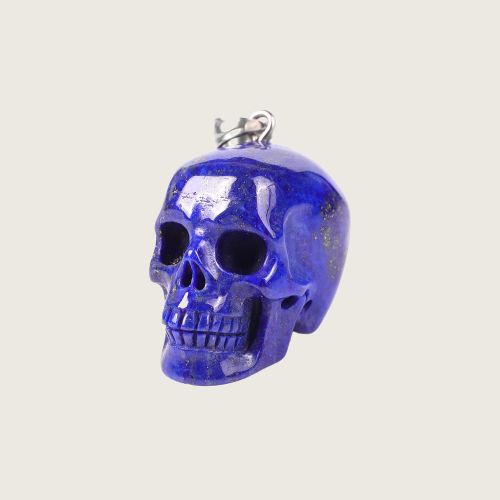 1.1" Lapis Lazuli Skull Pendant Carving  #CSC0020