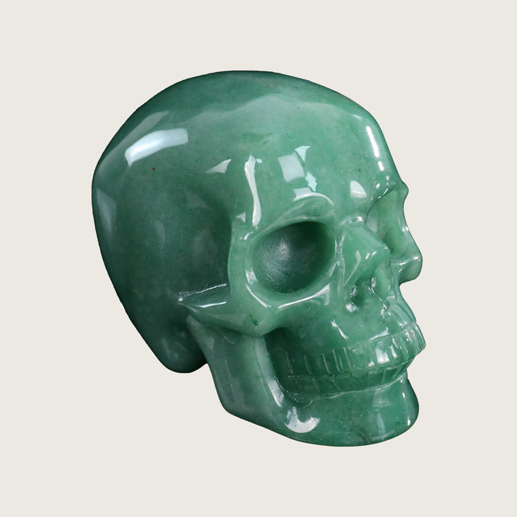 3.0" Green Aventurine Crystal Skull Carving  #SKH30057