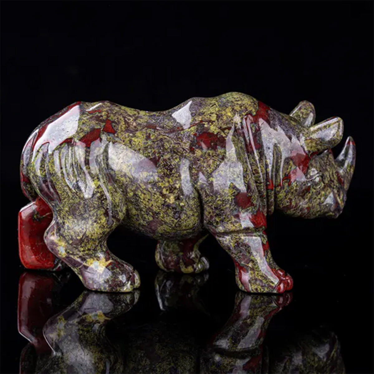 6.0" Dragon Blood Jasper Rhinoceros  #CTC0085