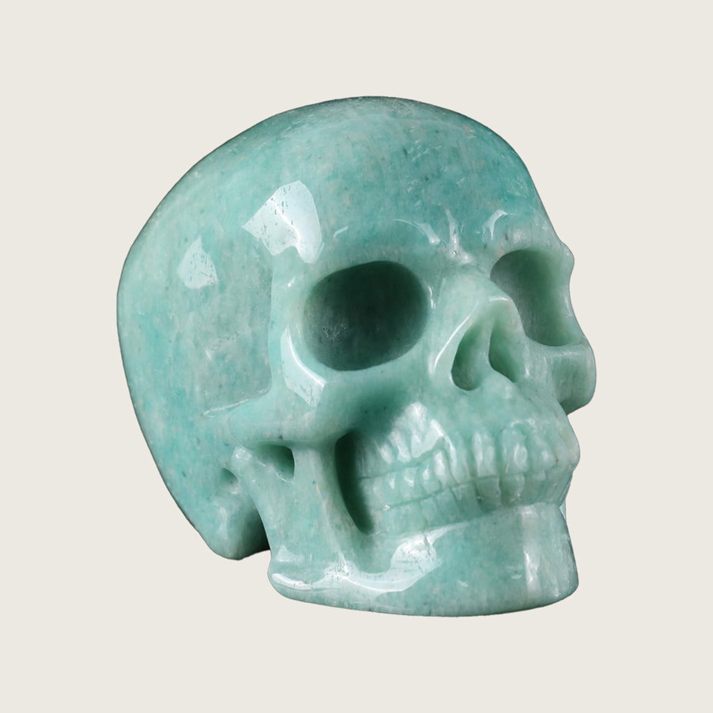 3.0" Amazonite Crystal Skull Carving  #SKH30073