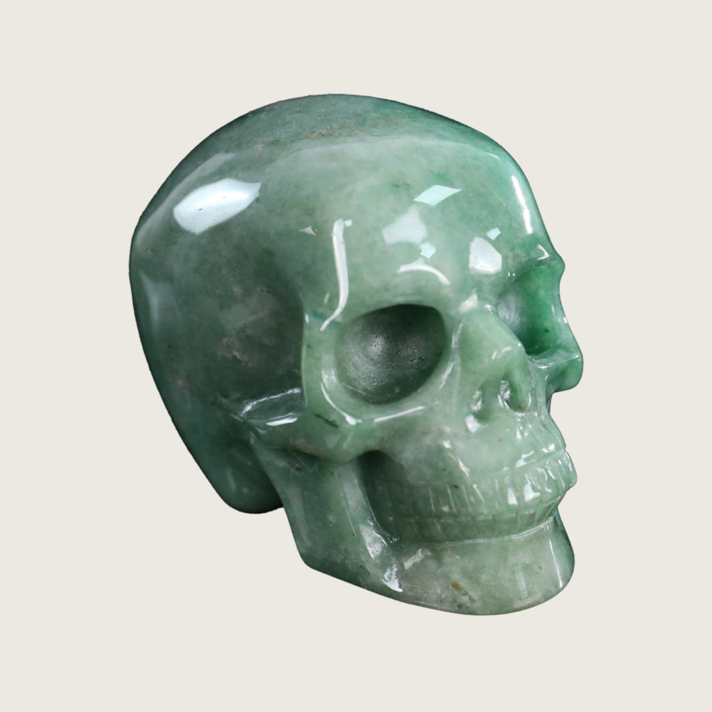 3.0" Green Aventurine Crystal Skull Carving  #SKH30056