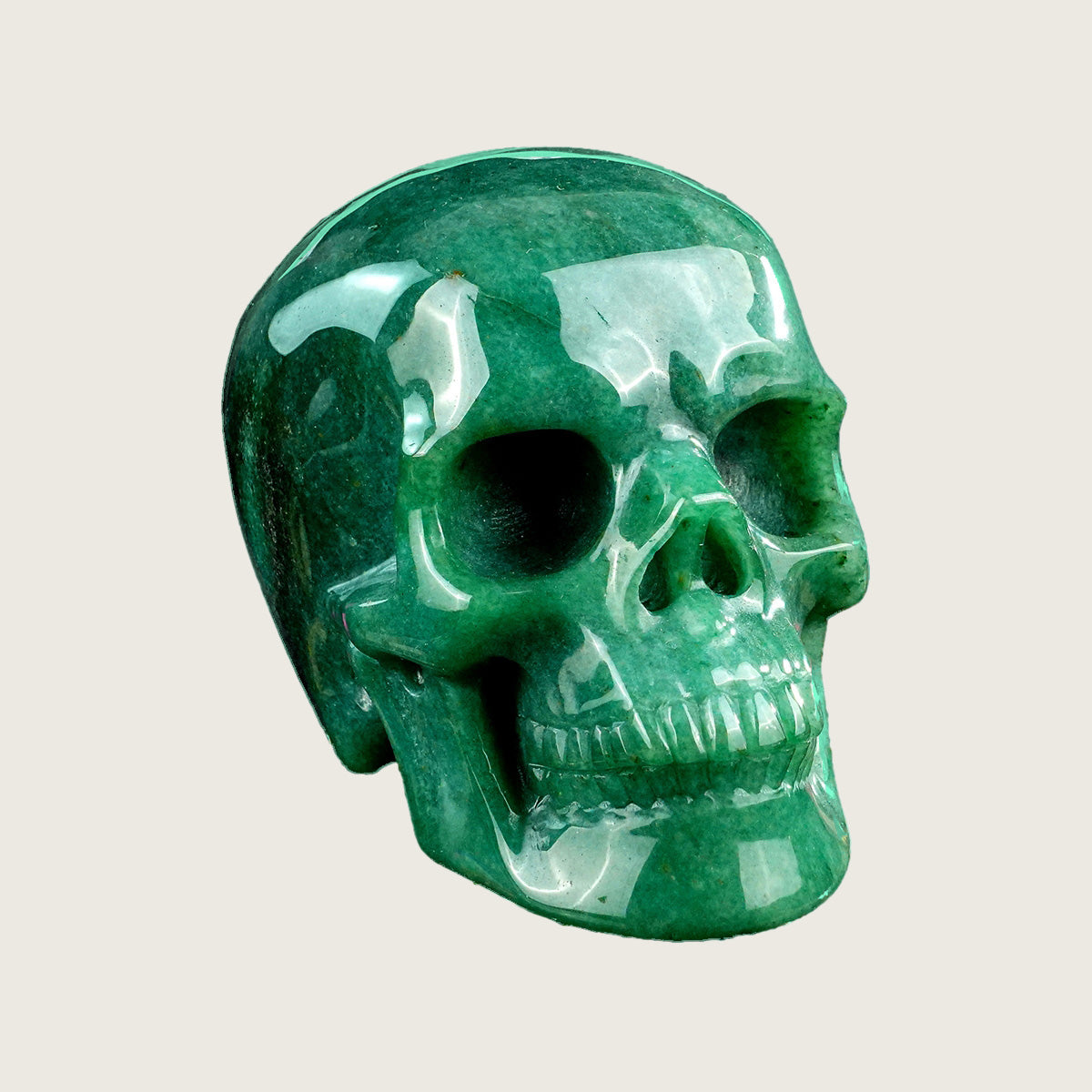4.5" Green Aventurine Crystal Skull Carving  #SKHGA4501