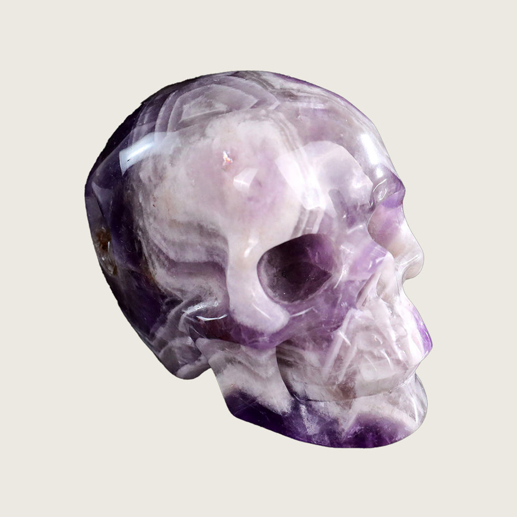 3.0" Dream Amethyst Crystal Skull Carving  #SKH30028