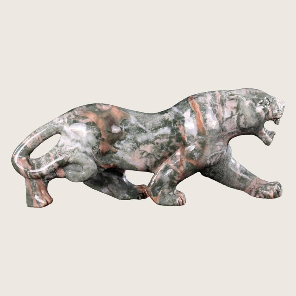 9.0" Jiulong Jade Leopard Carving  #CTC0056