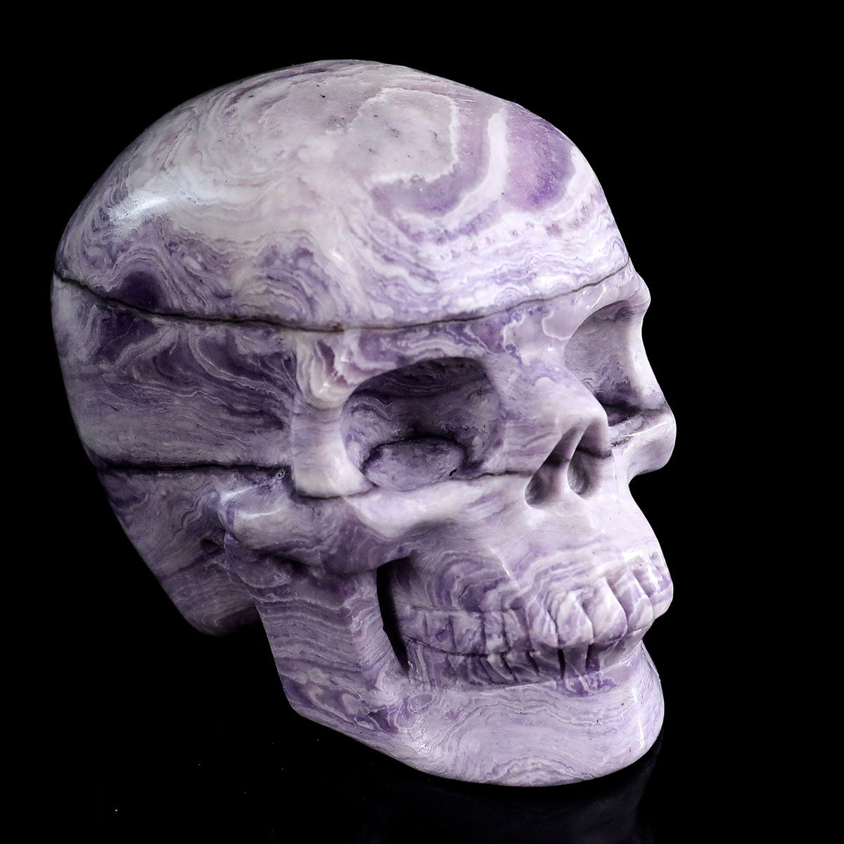 3.0" Purple Malachite Crystal Skull Carving  #SKH30097