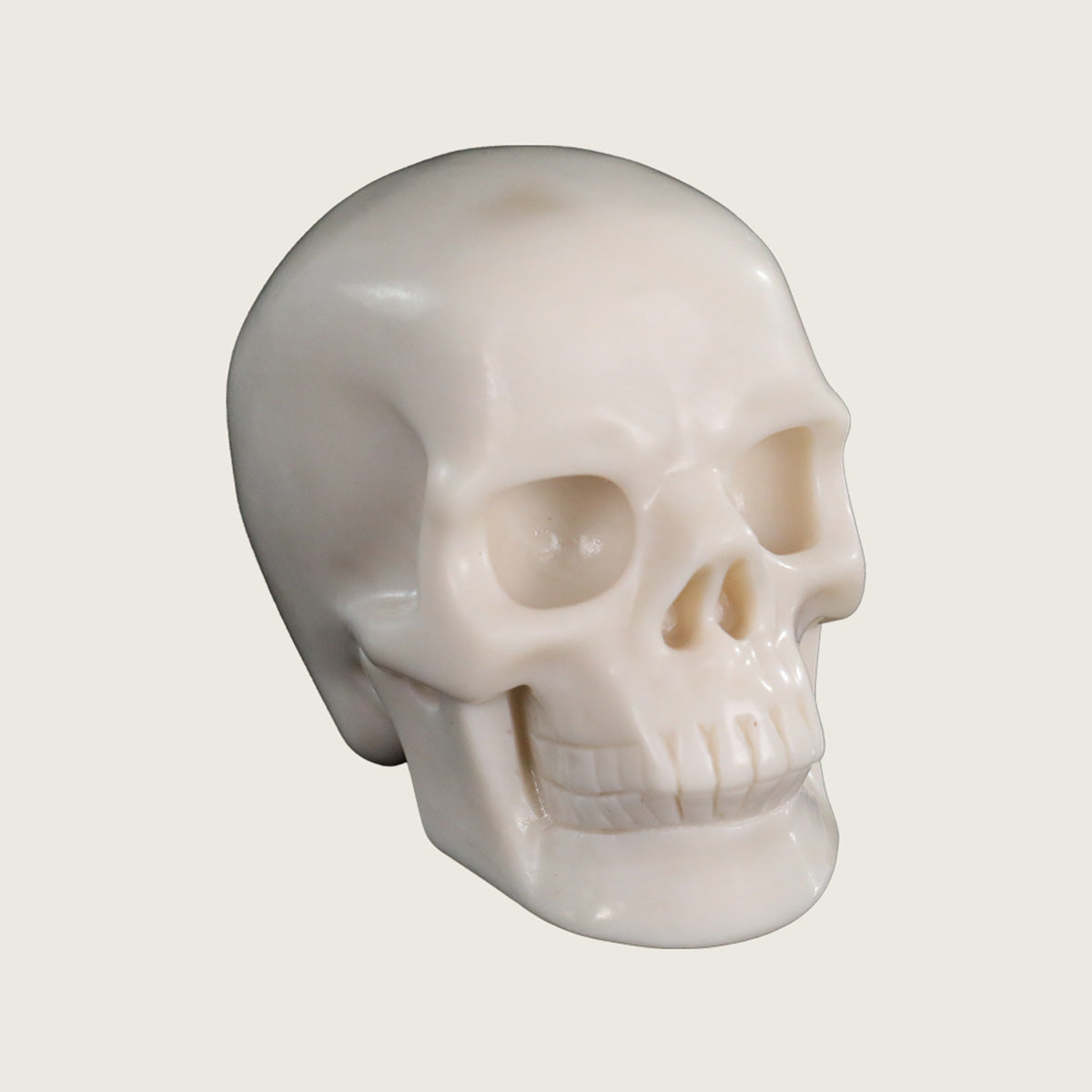 3.0" White Jade Crystal Skull Carving  #SKH30052