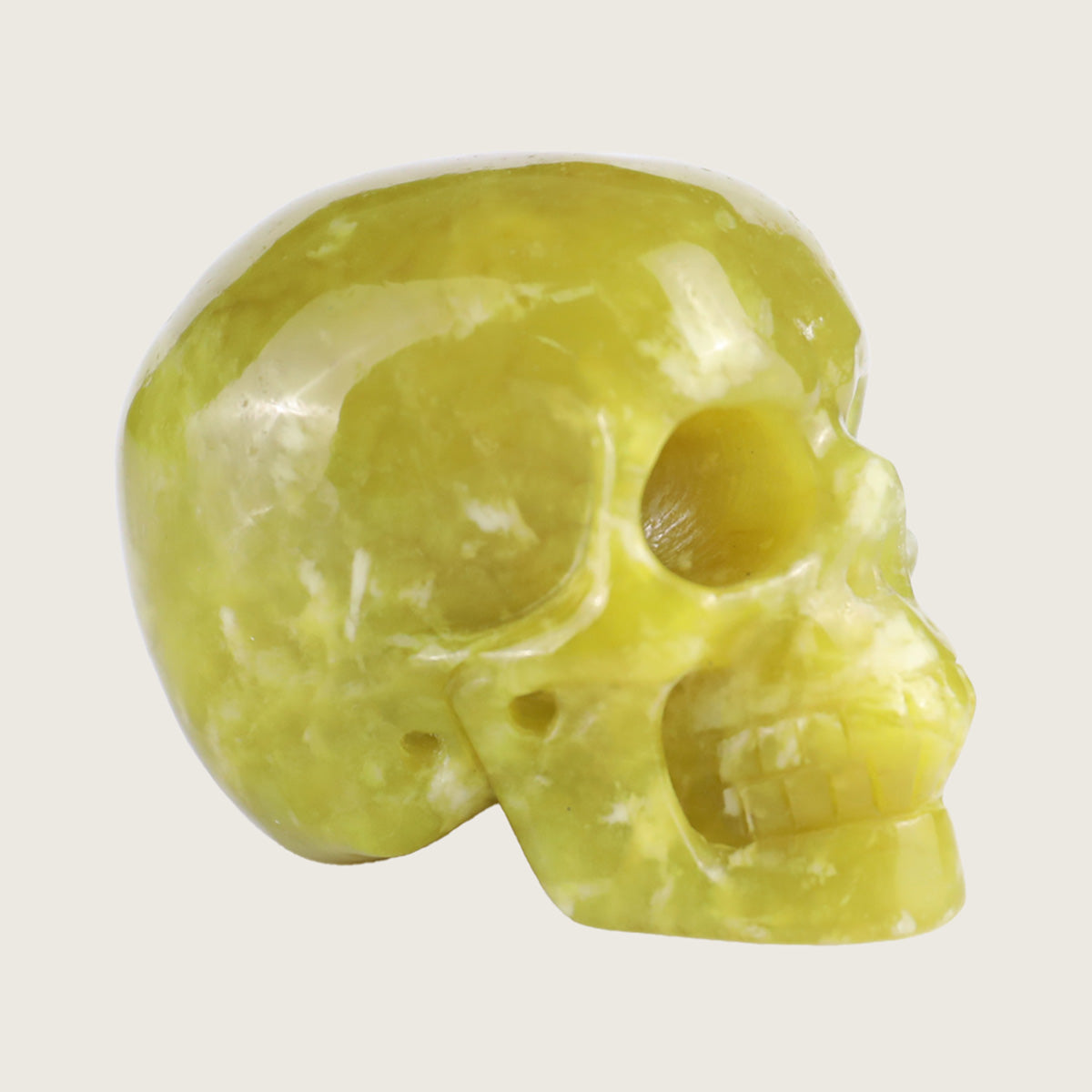 2.2" Xiuyan Jade Crystal Skull Carving  #SKH22055