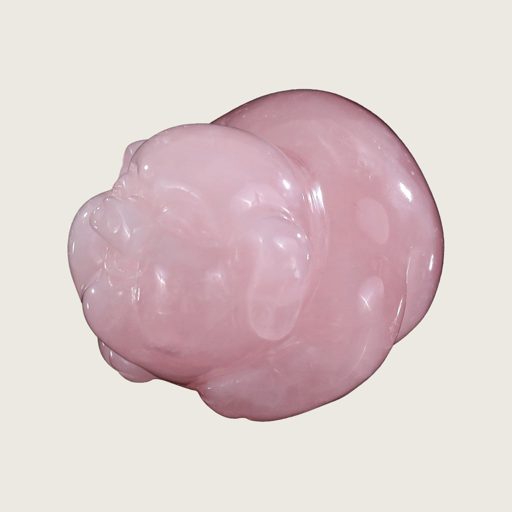 3.8" Rose Quartz Pig Carving  #CHA0009