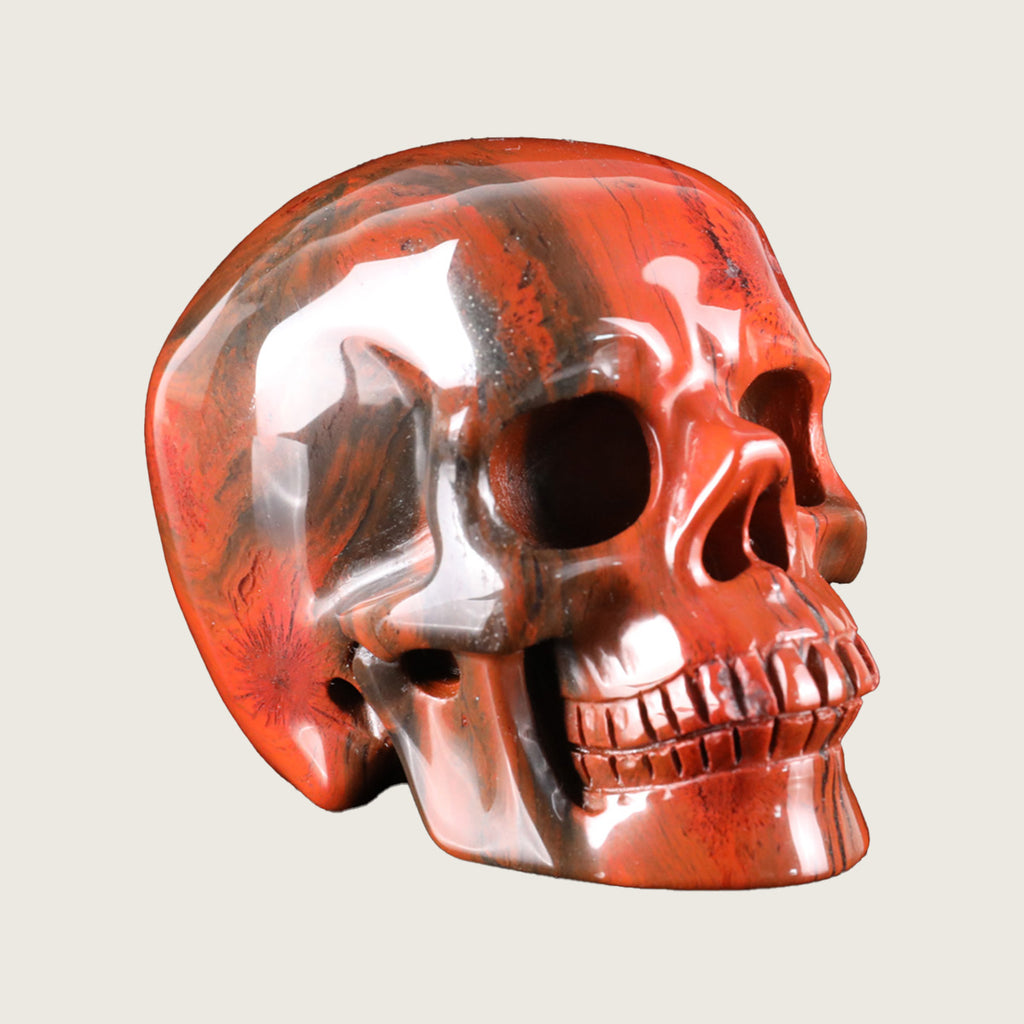 3.0" Red Jasper Crystal Skull Carving  #SKH30075