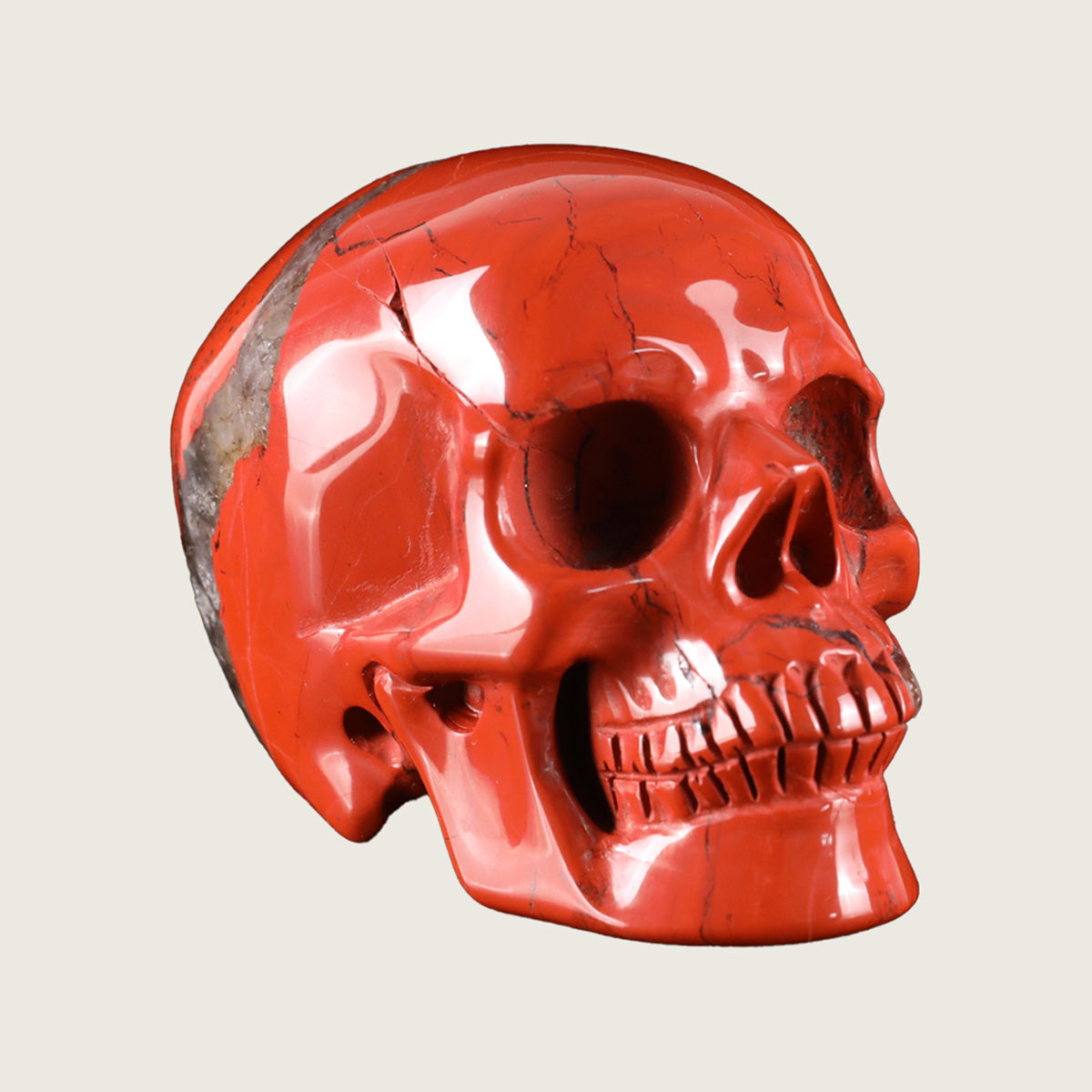 3.0" Red Jasper Crystal Skull Carving  #SKH30076