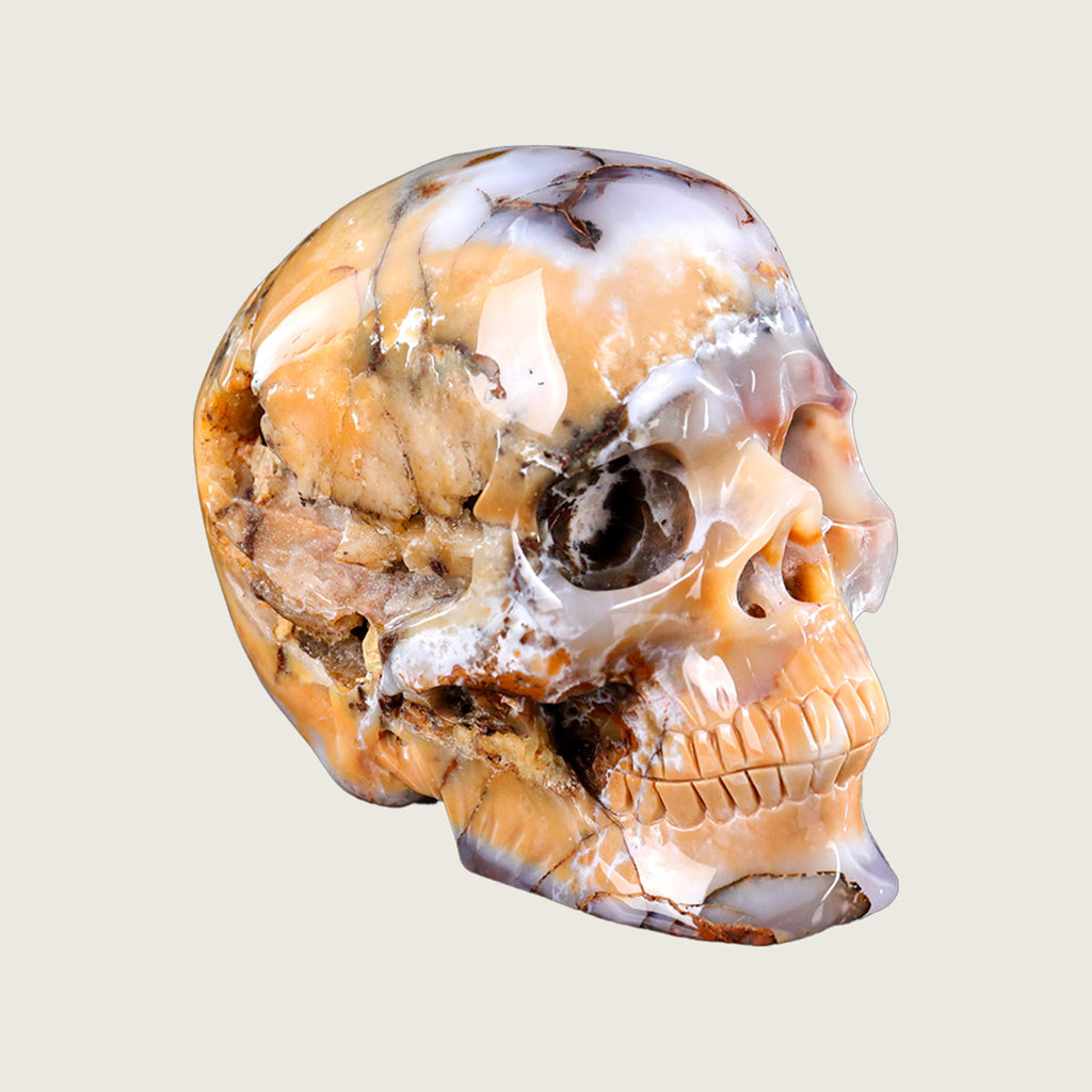 8.0" Blue Chalcedony Crystal Skull Carving  #SCS0017