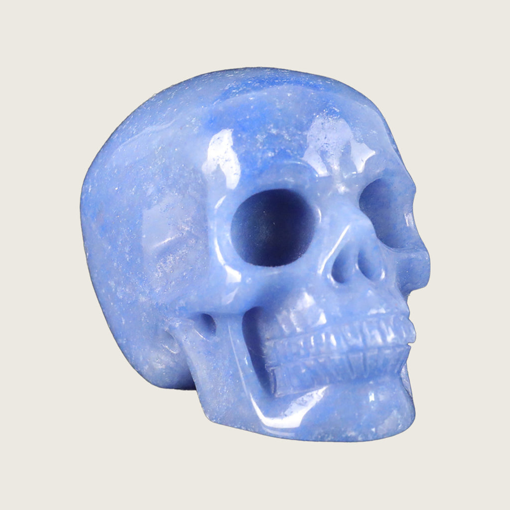 2.2" Blue Aventurine Crystal Skull Carving  #SKH22060